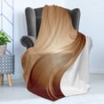 thumbnail image 4 of Chocolate Soft Flannel Fleece Throw Blanket, Spiraling Stripes with Monochrome Tones Modern Art Inspirations Abstract, Cozy Plush for Indoor and Outdoor Use, 50" x 70", Pale Brown White, by Ambesonne, 4 of 5