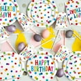 thumbnail image 4 of Happy Birthday Decorations: Kids' Birthday Party Supplies with Dots Design - Includes Happy Birthday Plates and Napkins, Disposable Paper Cups, Serves 16, 4 of 7