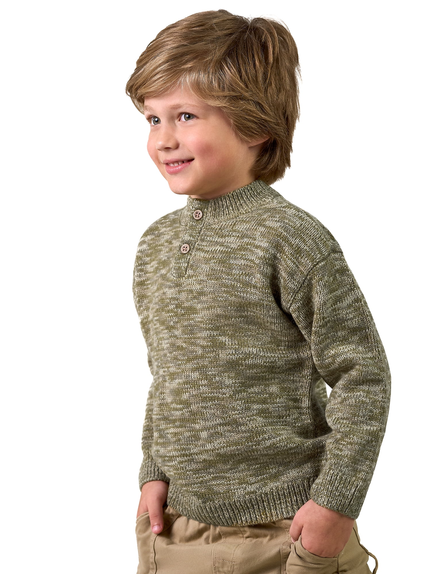 Modern Moments by Gerber Toddler Boy Yarn Dye Mock Neck Sweater, 12 Months - 5T