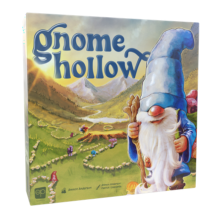 Gnome Hollow Board Game, Thematic Gnome and Garden Tile Laying & Worker Placement Strategy Game for All Ages, Beautiful Art, Ages 12 , 2-4 Players, 45  Min Play Time, By USAopoly
