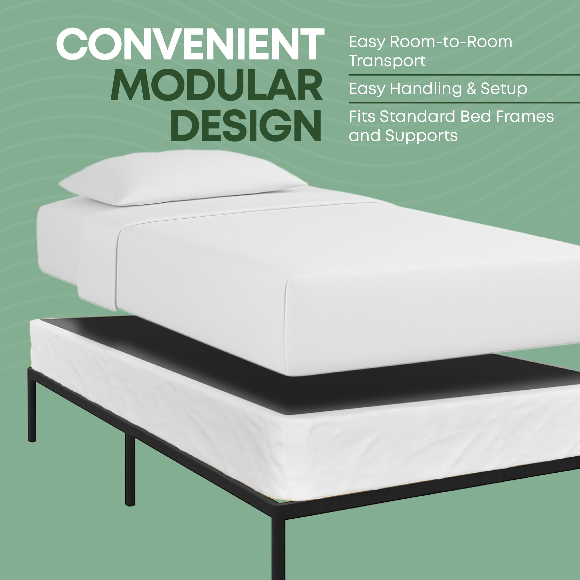 Continental Sleep, Unassembled Twin Box Spring for Twin Bed, 8-Inch Wood Box Spring Only, Noise-Free Mattress Foundation, Packed Flat, Easy Assembly, White