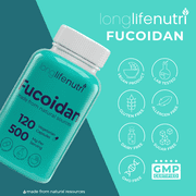 LongLifrNutri Fucoidan 500mg - 120 Vegetarian Capsules, Brown Seaweed Extract for Energy & Wellness