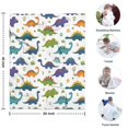 thumbnail image 4 of White Dinosaurs Flowers Eggs Pattern Blanket,Comfortable Soft Lamb Wool Throw Blanket,All Season,Warm Lightweight Blankets for Sofa Bed Couch Living Room Chair,30"x40", 4 of 4