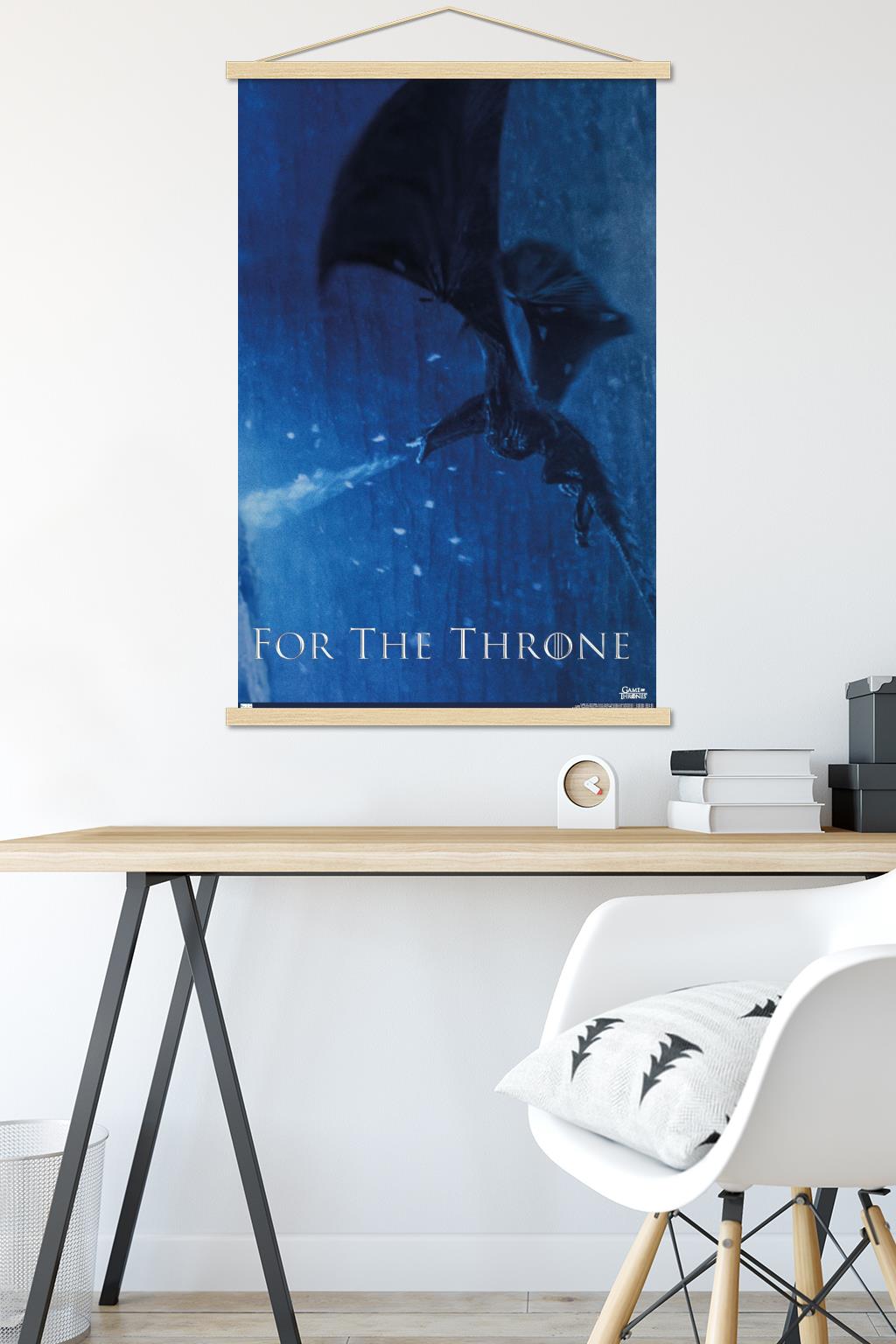 Game of Thrones - Viserion Wall Poster with Wooden Magnetic Frame, 22.375" x 34"