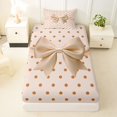 thumbnail image 3 of Erosebridal Khaki Bowtie Twin Sheet Sets 3pcs for Kids Girls,Teens Cartoon Brown Polka Dots Bedding,Microfiber Bedroom Decor, 3 of 5