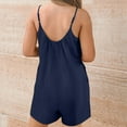 thumbnail image 6 of Eryao Deals Today Short Rompers for Women Summer Casual Solid Color Sleeveless Romper Loose Spaghetti Strap Jumpsuit Shorts Overalls with Pockets 2025,Navy,XXL, 6 of 8