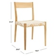thumbnail image 3 of SAFAVIEH Pranit Dining Chair, White/Natural, Set of 2 (18.5 in. W x D x 31.5 in. H), 3 of 13