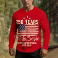 thumbnail image 4 of Ceisia Men's USA 250th Anniversary Print Long Sleeve Henley Top Patriotic Casual Commemorative Shirt for All Seasons Multicolor M Gifts, 4 of 8