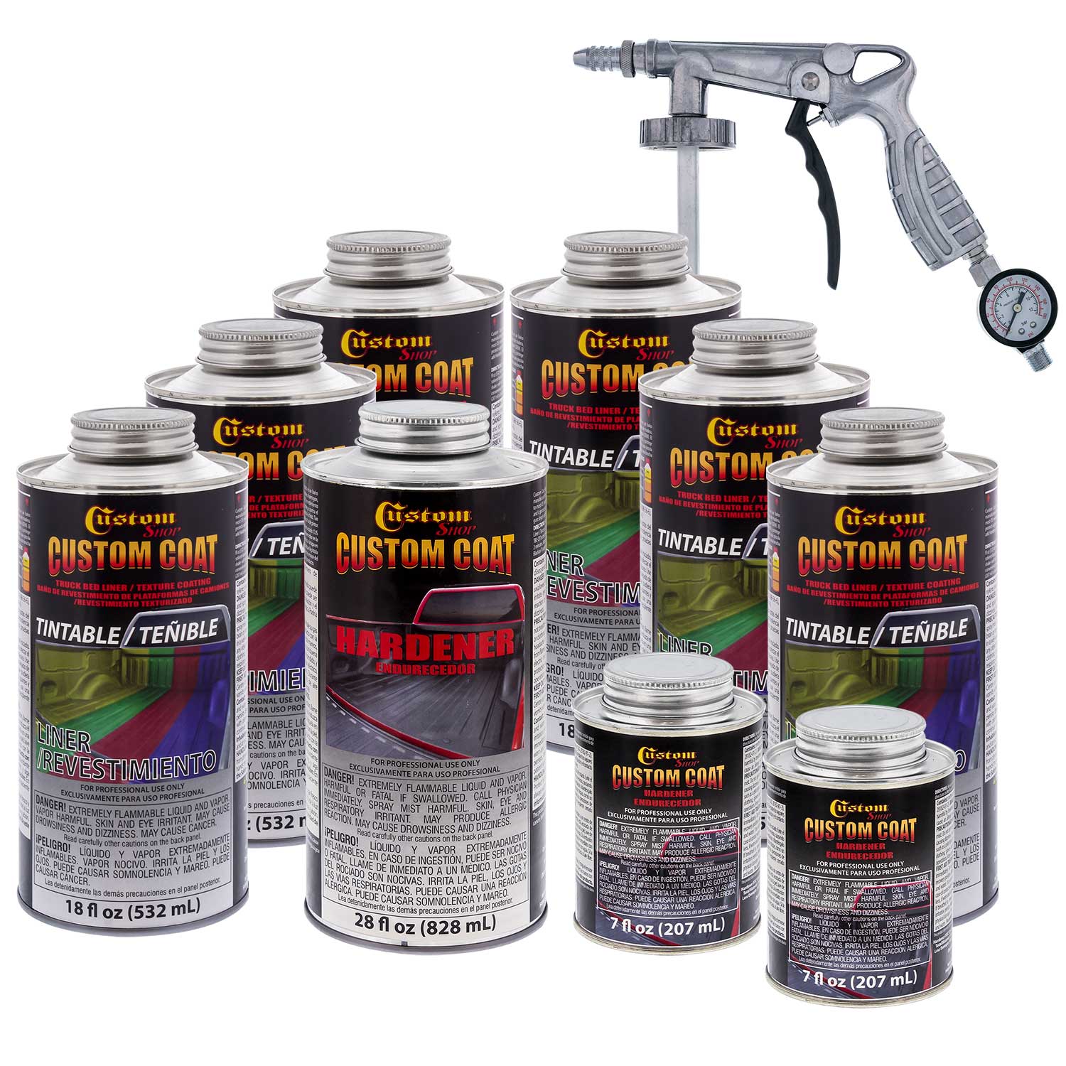 Bed Liner CUSTOM COAT TINTABLE 1.31 Gallons Urethane SprayOn Truck Kit