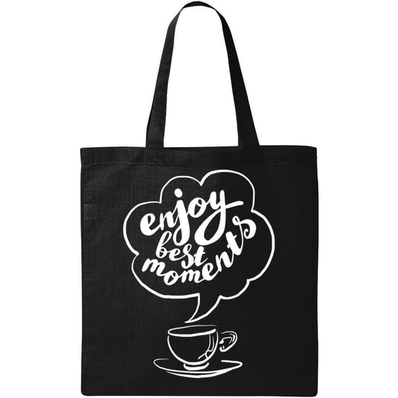 Smartprints Coffee Phrase Tote Bag - Image by Shutterstock, One Size Cotton Canvas Tote Bag