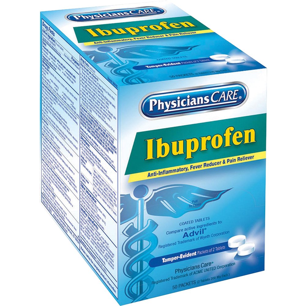 PhysiciansCare St. Vincent Brand Ibuprofen Single Packets, 50 / Box