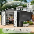 thumbnail image 4 of NETAJE 10'x14' Outdoor Metal Shed , Storage Shed with Updated Frame, Lockable Doors & Sliding Roof for Backyard, Garden, Black, 4 of 7