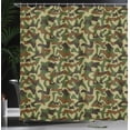 thumbnail image 3 of Ambesonne Camouflage Shower Curtain, Hunter in Forest, 69"Wx84"L, Green Brown Khaki, 3 of 4