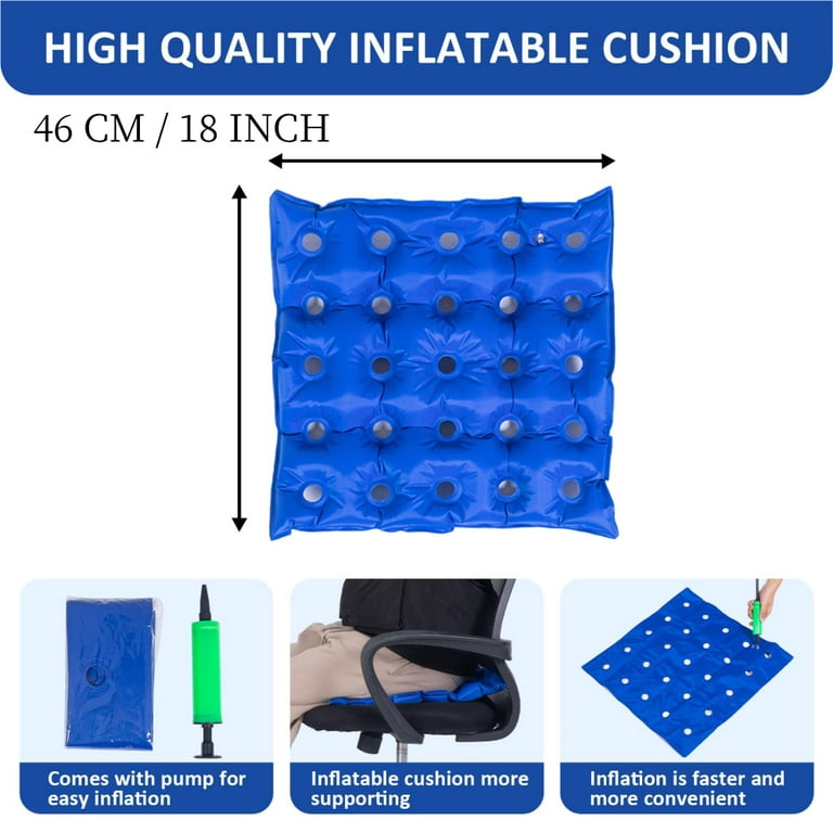 Waffle Air Chair Cushions, Inflatable Seat Cushion Portable Bed Pressure  Sore Pad Breathable Mat Anti Bedsore Inflating for Office Wheelchair Travel