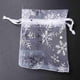 thumbnail image 4 of 400 PCS Organza Bolsas de Regalo de Boda Bolsas con Cordón de Joyería Bolsas Copos de Nieve Blancos Plateados Impresos Bolsos de Fiesta Transparentes, 4 of 5