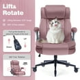 thumbnail image 2 of High Back Office Chair with Lockable Wheels, 400lbs Large Fabric Executive Desk Chair, Adjustable Lumbar Support Flip up Arms, Ergonomic Home Office Computer Chair with Storage Pocket, Pink, 2 of 9
