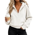 thumbnail image 4 of AloohaidyvioNo Boundaries Womens Quarter Zip Hoodies Fall Casual Loose Fit Comfy FLeece Long Sleeve Sweatshirts, 4 of 7