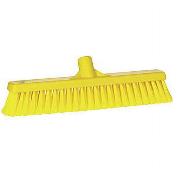 Vikan 16" Fine Particle Push Broom- Soft/Split - Yellow (3 Units)