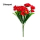thumbnail image 2 of Cateissary 2 uds 5 tenedores 15 cabezas girasol Artificial estilo rústico decoración Floral del hogar Flores artificiales rojo, 2 of 6