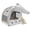 GREY, variant on Metal Front Window Portable Bird Travel Carrier with Horizontal Wooden Bar for Parakeet Cockatiel Vet Visit Carry Bag