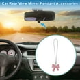 thumbnail image 2 of 1 Pcs Rhinestones Bow inlaid with Rhinestones Car Rear View Mirror Pendant Accessories Car Hanging Ornament Pink, 2 of 6