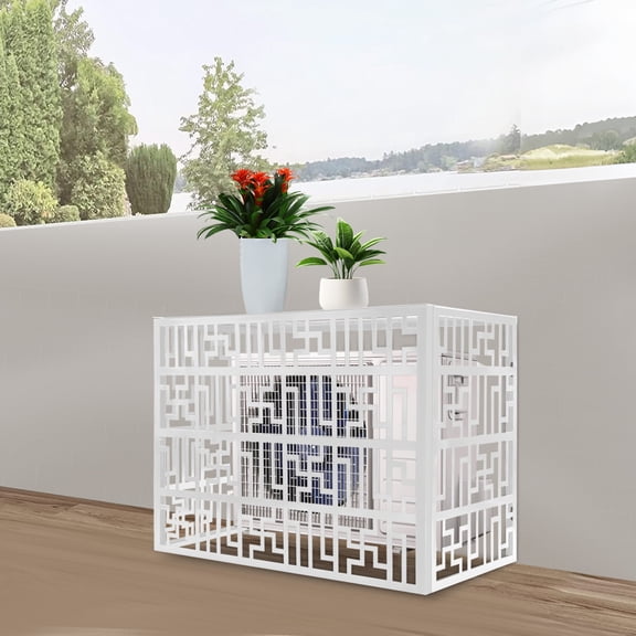 Air Conditioner Fence White Air Conditioner Fence for Outdoor, Privacy Fence Cover for A/C Conditioning Unit