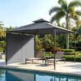 thumbnail image 2 of Outsunny Patio Gazebo Extendable Shade 126" x126", Dark Grey, 2 of 10