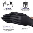 thumbnail image 4 of VGuard A19A32 Nitrile Gloves - 1 Box 100CT 7mil Medium Black Disposable Gloves, 4 of 5