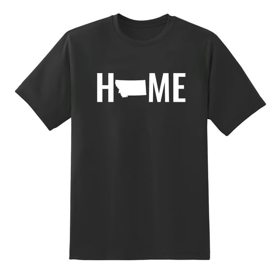 Home State Montana Design Mens Graphic T Shirts Black,L