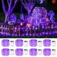 thumbnail image 1 of Fairy Lights JMEXSUSS, paquete de 8 luces LED, funciona con pilas, color morado, 1 of 7