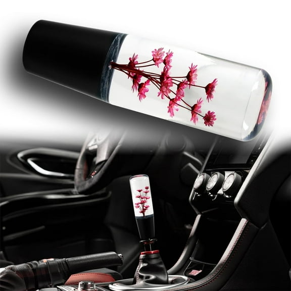 15CM JDM Clear Real Flowers Manual Gear Stick Shift Knob Lever Shifter Head VIP Purple