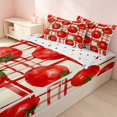 thumbnail image 3 of Erosebridal 3D Tomato Zipper Twin Comforter Sets with Fitted Sheet and 2 Pillowcases, Botanical Fruit Zipper Bedding Set, Polka Dots Reversible, 3 of 7