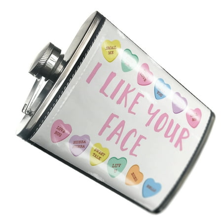 

NEONBLOND Flask I Like Your Face Valentine s Day Conversation Hearts Border