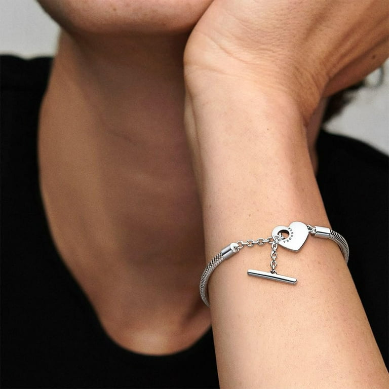 Pandora Moments Heart T-Bar Snake Chain Bracelet - 599285C00 Pandora Moments Heart T-Bar Snake Chain Bracelet - 599285C00