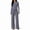 Navy #020, variant on Women's Fall Striped Knit 2 Piece Outfit Long Sleeve Button Down Cardigan Top & Wide Leg Pants Set with Drawstring Waist Casual Loungewear for Daily Wear, Work XL