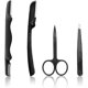 thumbnail image 1 of Pinzas 4 en 1 kit de recortadores de cejas, maquinilla de afeitar para cejas, tijeras, juego de cejas 1 negro, 11 Feliz Sencillez, 1 of 5