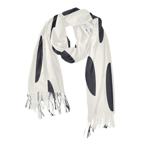 Black Geometric Pattern Soft Stylish Scarf 86.6''x30.7'' Lightweight and Warm, Breathable
