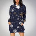 thumbnail image 1 of TIMIFIS Robe de Noël Moche pour Femmes, Manches Longues, Imprimé Bonhomme de Neige, Robe Chemise Décontractée Moulante avec Poche, 1 of 6