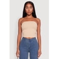 thumbnail image 2 of Womens Side Ruched Cropped Tube Top, 2 of 5