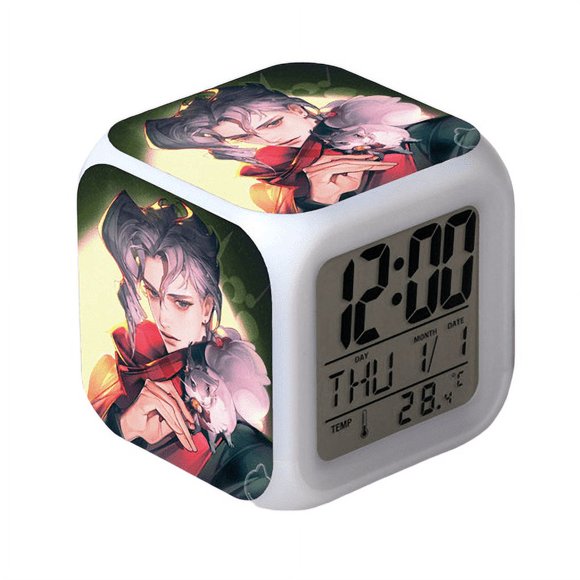 Anime Alarm Clock One Piece LED Square Clock Digital Alarm Clock with Time, Temperature, Alarm, Date