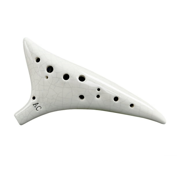Ocarina 12 agujeros de cola deformada Ocarina de cerámica Alto C Instrumento musical pintado a mano con cordón de música Bolsa protectora para amantes de la música y estudiantes Irfora Ocarina