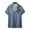 Navy, variant on WREESH Men's Button Down Shirts Fashion Print Short Sleeve Turndown Collar Shirts Casual Tops Light Blue