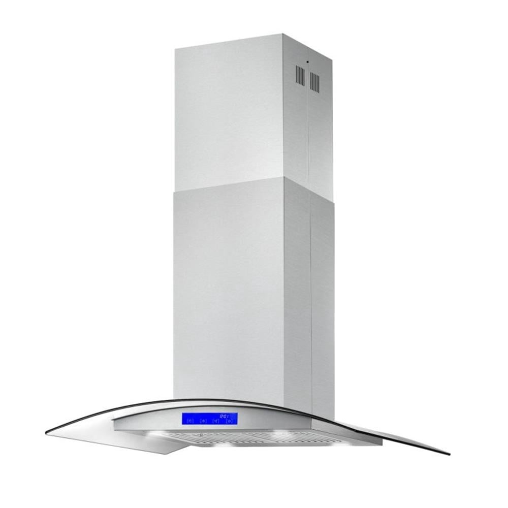 36 in. Lumin Collection Ductless Island Range Hood in Stainless Steel