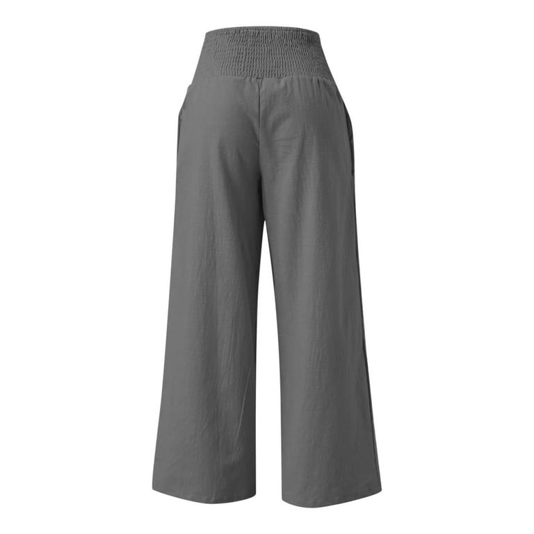women's casual grey linen baggy pants 1940#  Pants for women, Long linen  pants, Loose linen pants