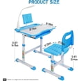thumbnail image 2 of RedSwing Kids Desk and Chair Set, Height Adjustable Children Study Table Chair with Led Light, Bookstand, Portable Kids Desk with Tilted 0-60° Table Top for Age 3-15, Blue, 2 of 7