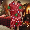 thumbnail image 2 of XDZJLR Mens Christmas Pajamas Print Pajama Holiday Themed Outfit Cozy Two Piece Winter Family Party Pjs Sleepwear White L, 2 of 4