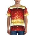 thumbnail image 4 of Haiem Hip Hop Hipster Baseball Jersey Button Down Shirts Sports Uniforms Men Women Jersey(Red Gold Glitter,3X-Large), 4 of 9