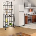 thumbnail image 3 of 5-Tier Microwave Carts On Sale Shelving Unit, Bakers Rack Kitchen Shelves, Metal Storage Shelves with Steel Frame, Kitchen Island Utility Storage Shelves for Kitchen Dining Room Garage, Q13751, 3 of 11