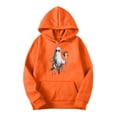 thumbnail image 4 of Aboser Womens Halloween Hoodie Spooky Holiday Shirts Casual Long Sleeve Pullover Hooded Sweatshirt Funny Graphic Hoodies with Pocket, 4 of 5