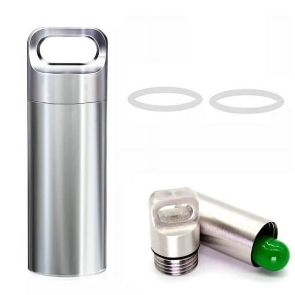 Sunjoy Tech Mini Pocket Pill Box, Stainless Steel Pill Organizer Case Container for Purse, Waterproof Sealed Pill Holder Medicine Bottle for Outdoor Camping Travel